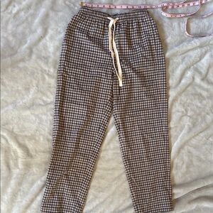 J Crew Pants Women 2 Tie-waist straight-leg honey plaid Italian wool Pull On